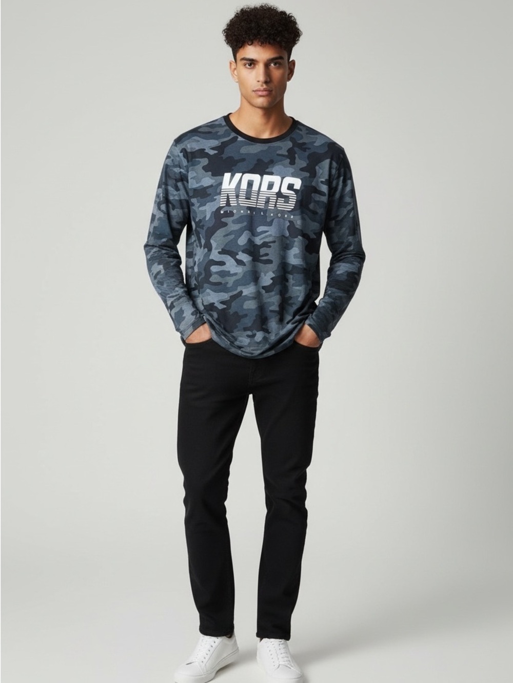 Michael Kors Men’s Camouflage Logo Long Sleeve Top Size 3X,4X NWT